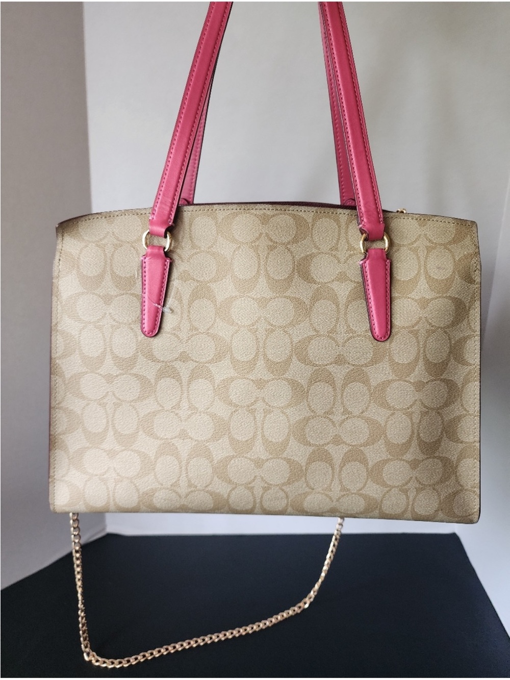 2021 Coach Tatum Beige and Pink Tote (retail price $428)